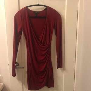 Red long sleeve dress